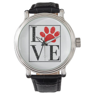 LOVE PAW PRINT DOG OWNER PET LOVER WATCH
