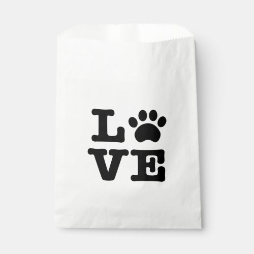 Love Paw Print Favor Bag