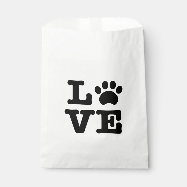 Love Paw Print Favor Bag (Front)