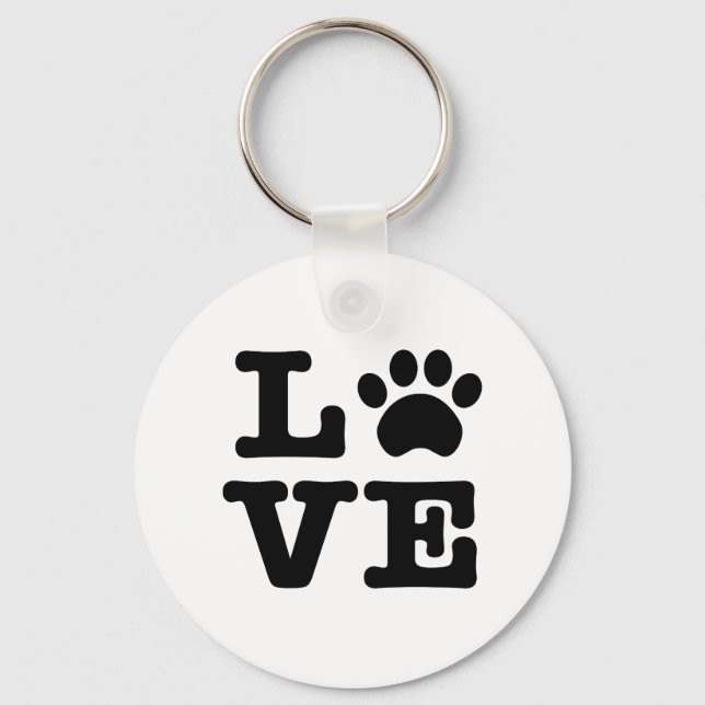 Love Paw Print Keychain Button (Front)