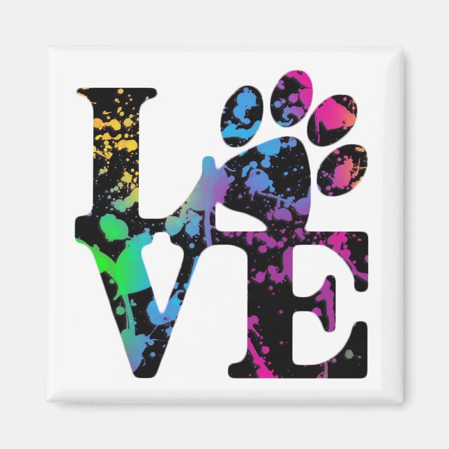 Love Paw Print Magnet (Front)