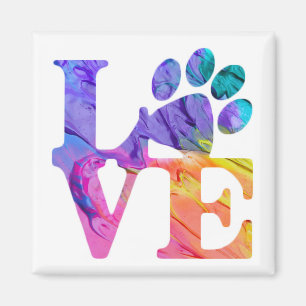 Love Paw Print Magnet