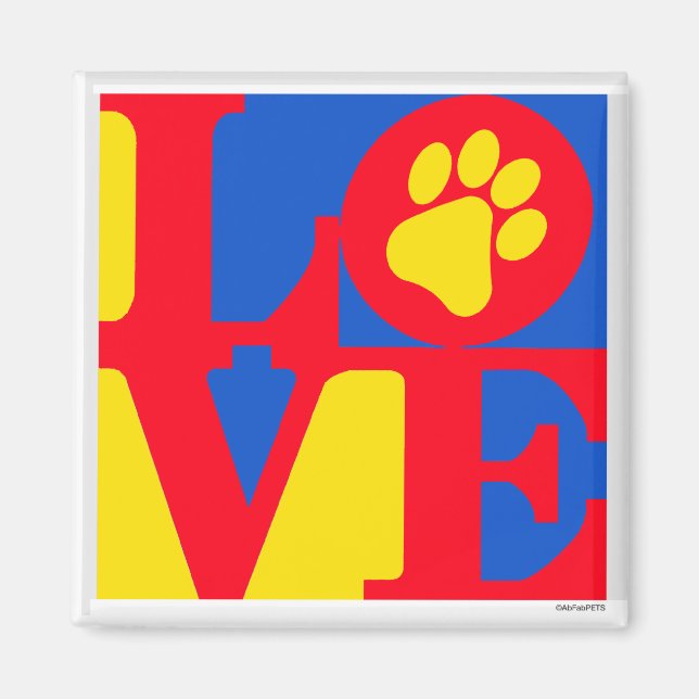 LOVE paw print Magnet (Front)