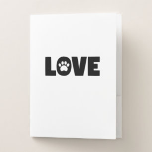 Love Paw Print Pocket Folder