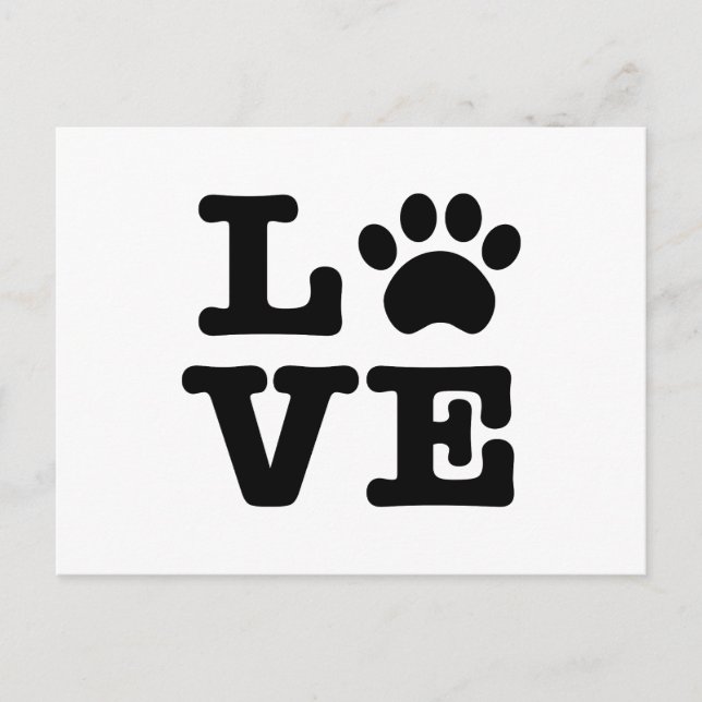 Love Paw Print Postcard (Front)
