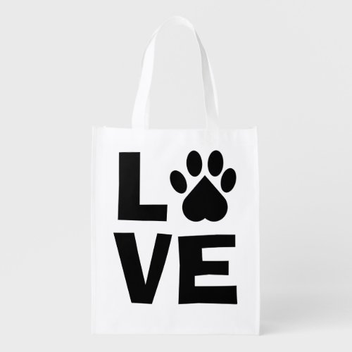 Love Paw Print Reusuable Shopping Bag