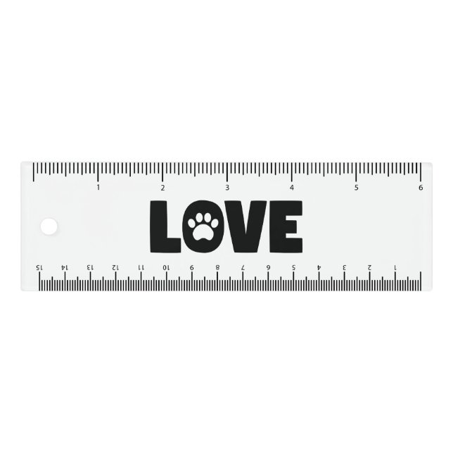 Love Paw Print Ruler (Front)