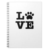 Love Paw Print Spiral Notebook