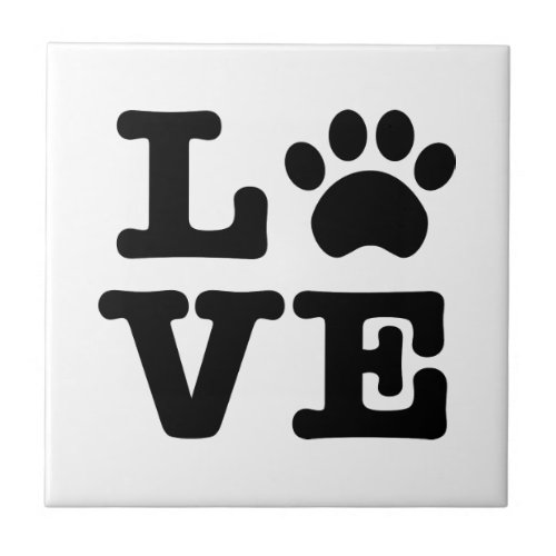 Love Paw Print Tile