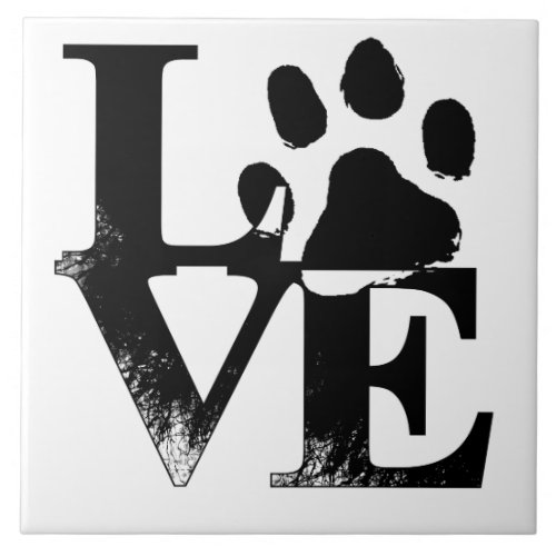 Love Paw Print Tile