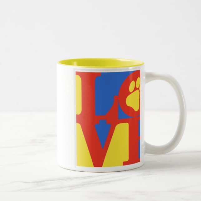 LOVE paw print Two-Tone Coffee Mug (Right)