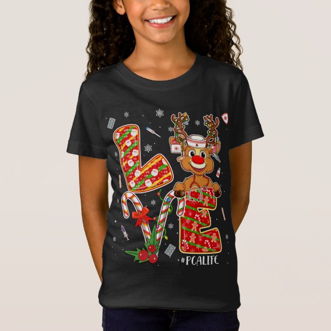 Love PCA Life Christmas Matching Pajamas Nursing T-Shirt (Front)