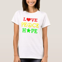 Love, Peace and Hope Multicolored T-Shirt