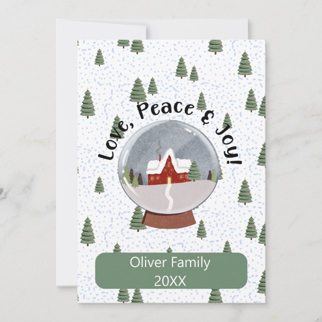 Love Peace and Joy Christmas Holiday Card (Front)