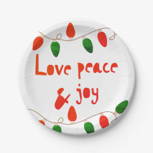 Love Peace And Joy Paper Plates
