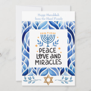Love, Peace and Miracles Hanukkah Cards