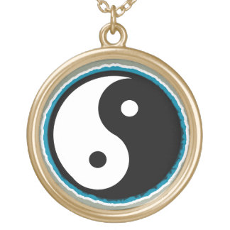 Love, Peace and Tie Dye Yin Yang Pendant Necklace