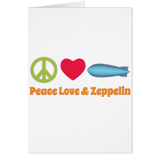 Love Peace and Zeppelin Cards (Front)