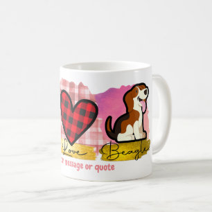 Love Peace Beagle Pet Dog Lover Valentine's Day Coffee Mug