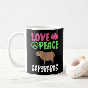 Love Peace Capybaras Cute Animals Capybara Lover Coffee Mug