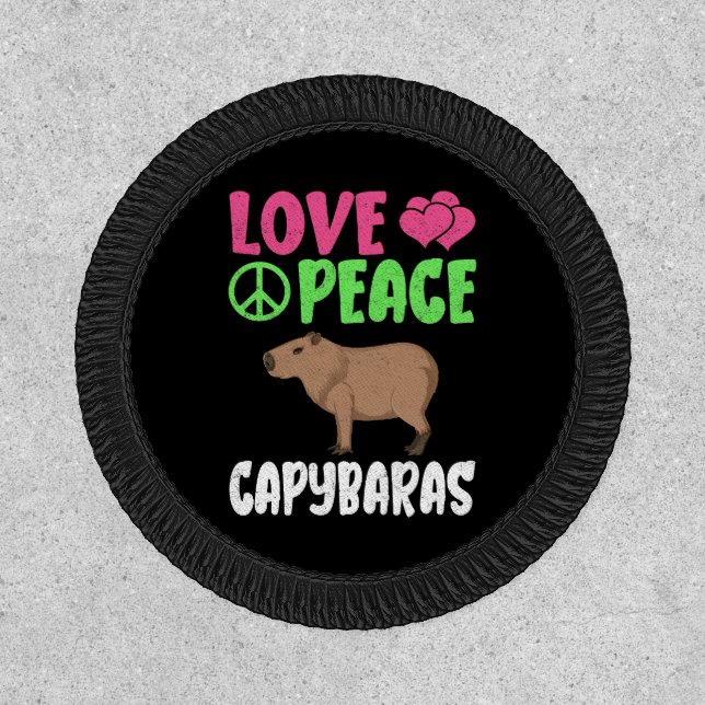Love Peace Capybaras Cute Animals Capybara Lover Patch (Front)