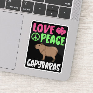 Love Peace Capybaras Cute Animals Capybara Lover Sticker