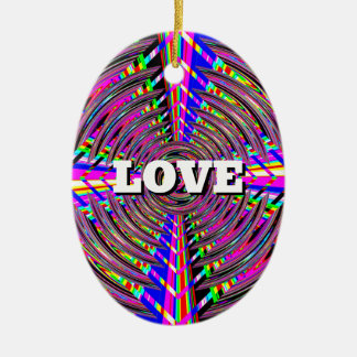 LOVE PEACE (change the words) Ceramic Ornament