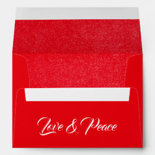 Love & Peace Christmas Red Snow Envelope