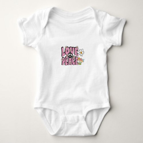 love peace concept hand_drawn illustration style 7 baby bodysuit