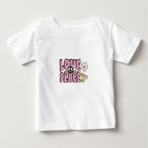 love peace concept hand_drawn illustration style 7 baby T_Shirt