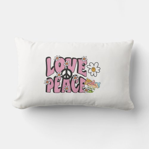 love peace concept hand_drawn illustration style 7 lumbar pillow