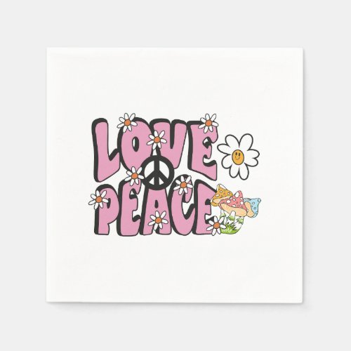 love peace concept hand_drawn illustration style 7 napkins