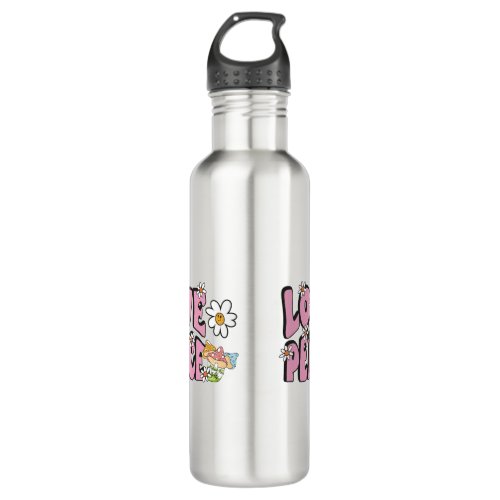 love peace concept hand_drawn illustration style 7 stainless steel water bottle