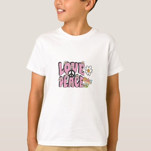 love peace concept hand_drawn illustration style 7 T_Shirt