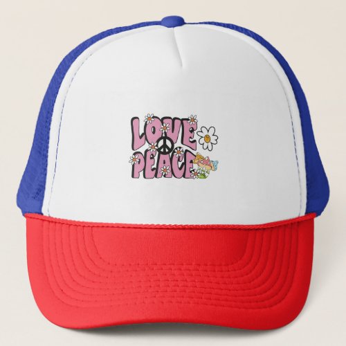 love peace concept hand_drawn illustration style 7 trucker hat