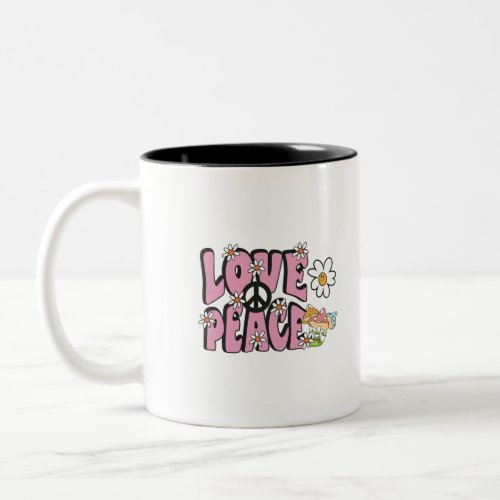 love peace concept hand_drawn illustration style 7 Two_Tone coffee mug