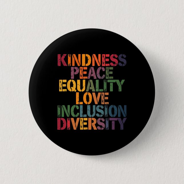 Love Peace Diversity Inclusion Equality Black Hist Button (Front)