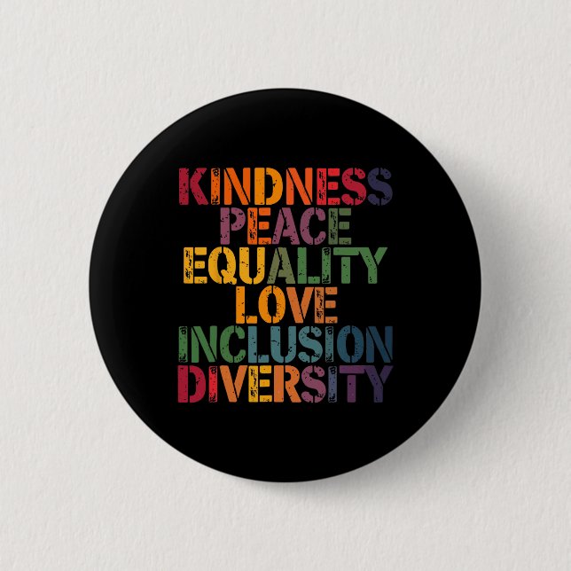 Love Peace Diversity Inclusion Equality Black Hist Button (Front)