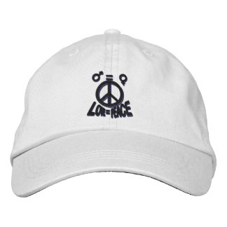 LOVE = PEACE EMBROIDERED BASEBALL CAP