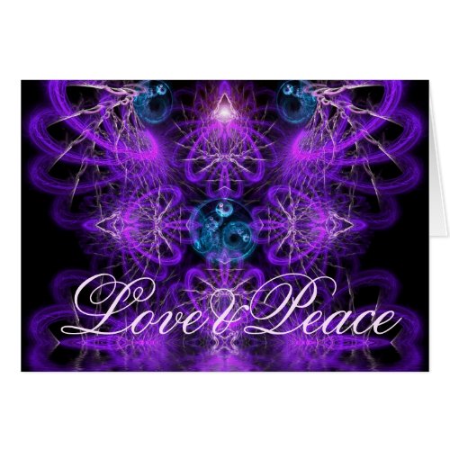 Love Peace fractal Art Card