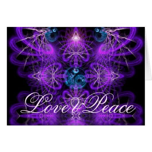 Love Peace fractal Art Card (Front Horizontal)