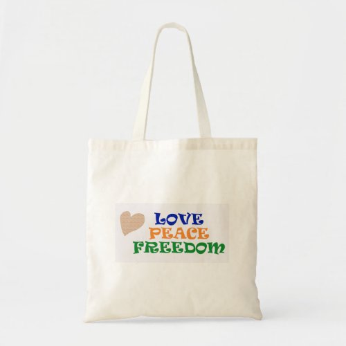 Love Peace Freedom Budget Tote Bag