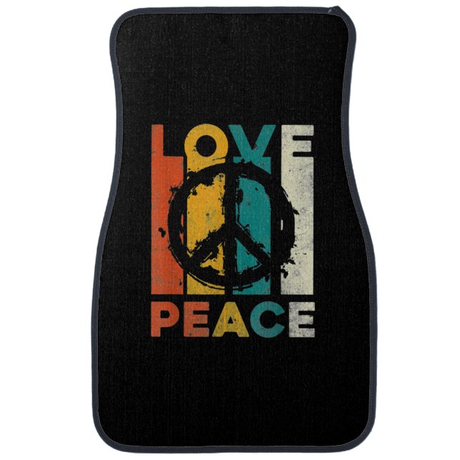 Love Peace Freedom Hippie Car Floor Mat (Front)