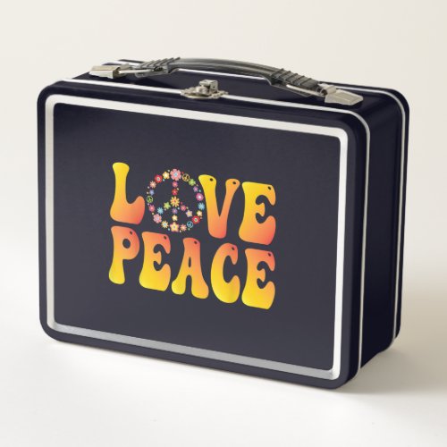Love Peace Freedom Metal Lunch Box