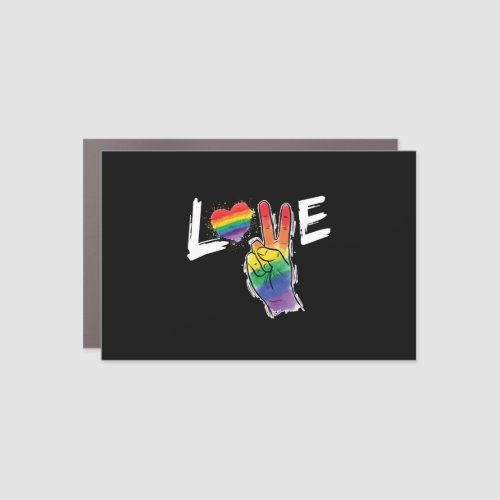Love  Peace _ gay pride gender Car Magnet