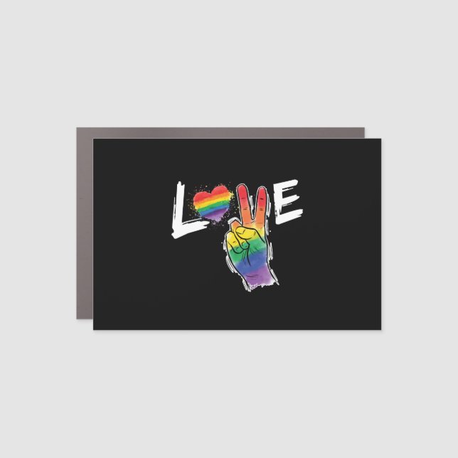Love & Peace - gay pride gender Car Magnet (Front)