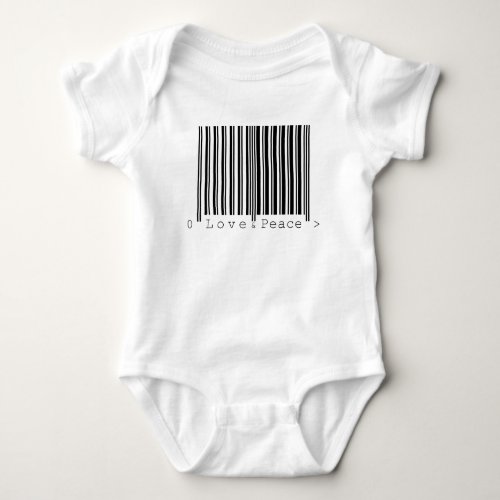 Love  Peace Gift Love Peace Barcode Design Baby Bodysuit