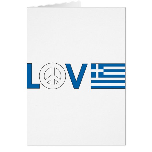 Love Peace Greece Cards (Front)