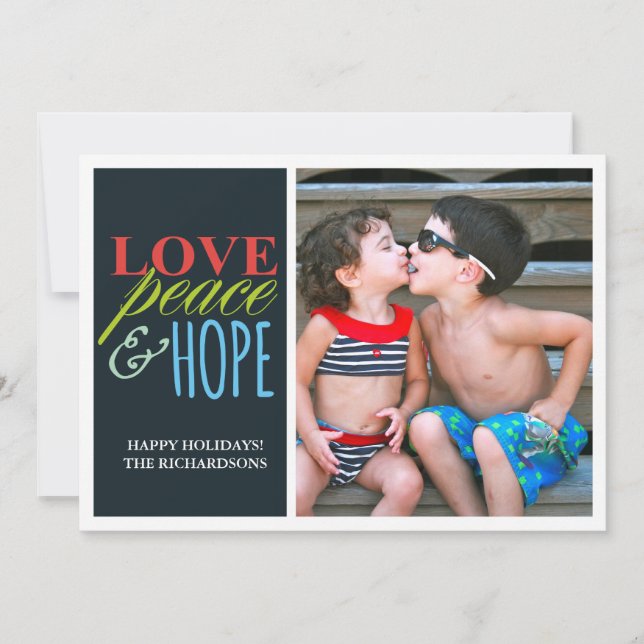 Love Peace + Hope Holiday Card (Front)