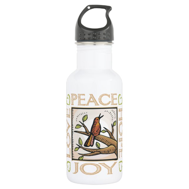 Love, Peace, Hope, Joy Water Bottle (Front)